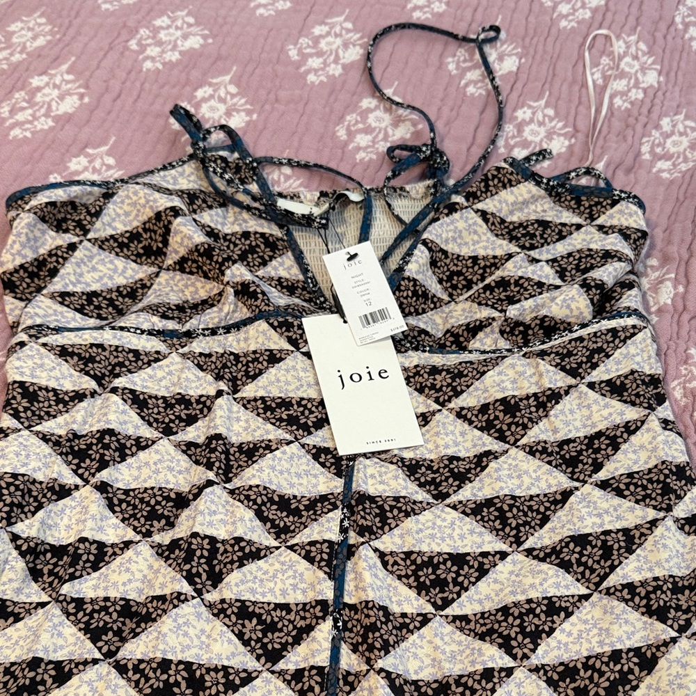 Joie Black and Cream Patterned Dress